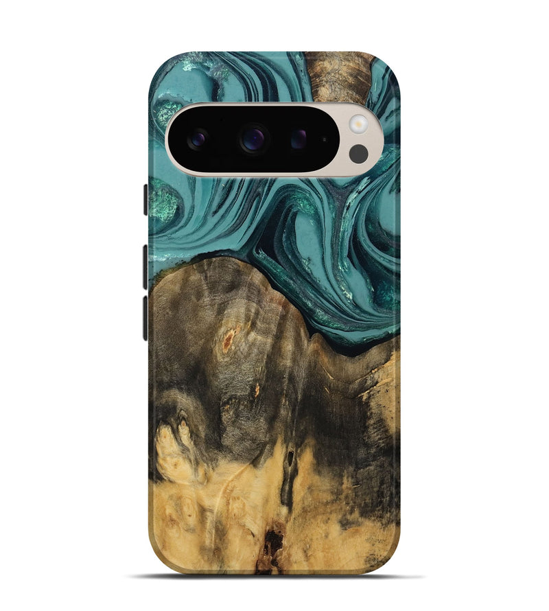 Pixel 9 Pro Wood Live Edge Phone Case - Coleson (Green, 809263)