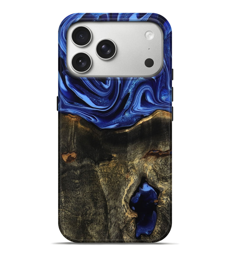 iPhone 17 Pro Max Wood Live Edge Phone Case - Jadon (Blue, 809265)