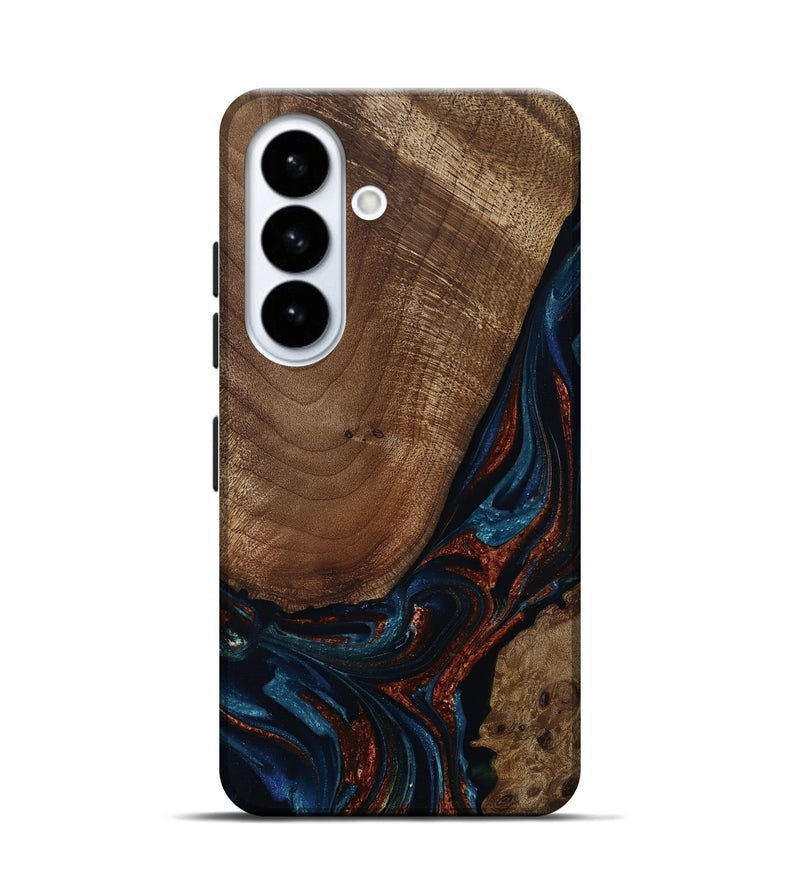 Galaxy S26 Wood Live Edge Phone Case - Abdiel (Teal & Gold, 809271)