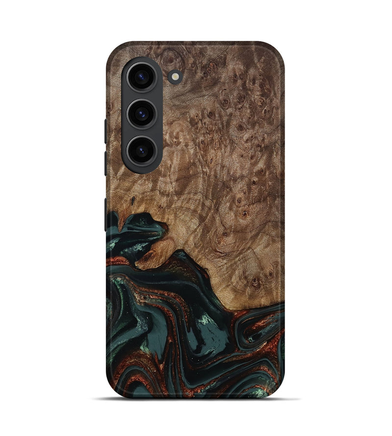 Galaxy S23 Wood Live Edge Phone Case - Jaliyah (Green, 809290)