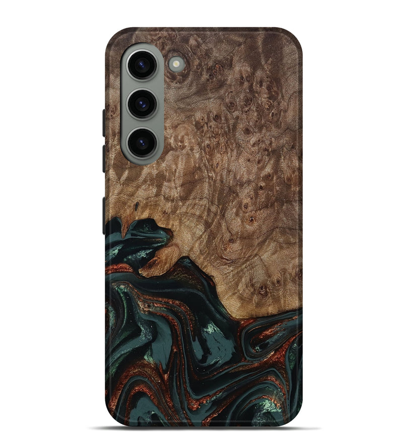 Galaxy S23 Plus Wood Live Edge Phone Case - Jaliyah (Green, 809290)