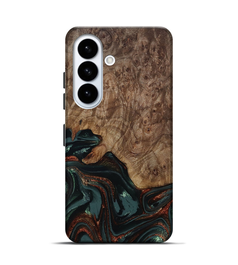 Galaxy S26 Wood Live Edge Phone Case - Jaliyah (Green, 809290)