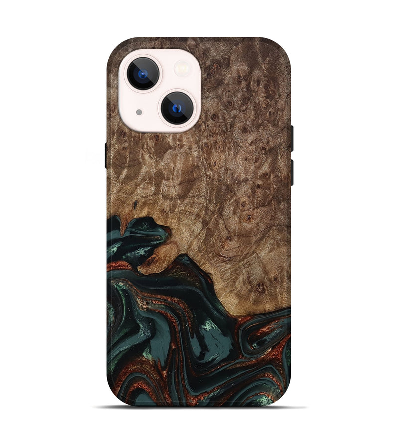 iPhone 14 Wood Live Edge Phone Case - Jaliyah (Green, 809290)