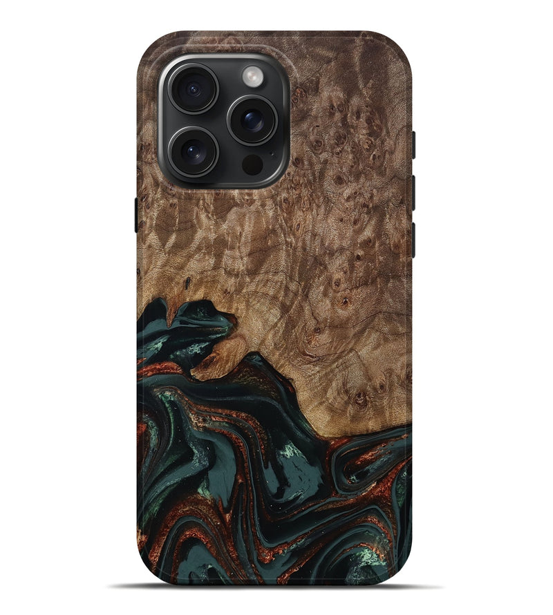 iPhone 16 Pro Max Wood Live Edge Phone Case - Jaliyah (Green, 809290)