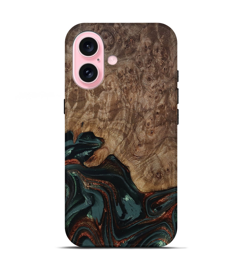 iPhone 17 Wood Live Edge Phone Case - Jaliyah (Green, 809290)