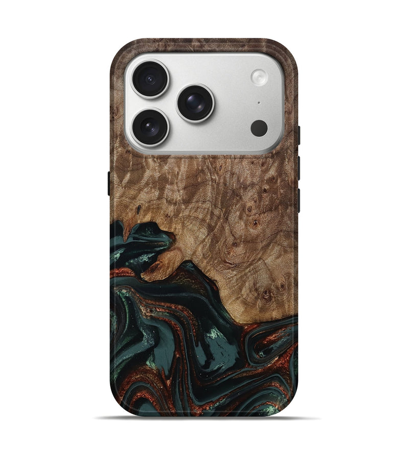 iPhone 17 Pro Wood Live Edge Phone Case - Jaliyah (Green, 809290)