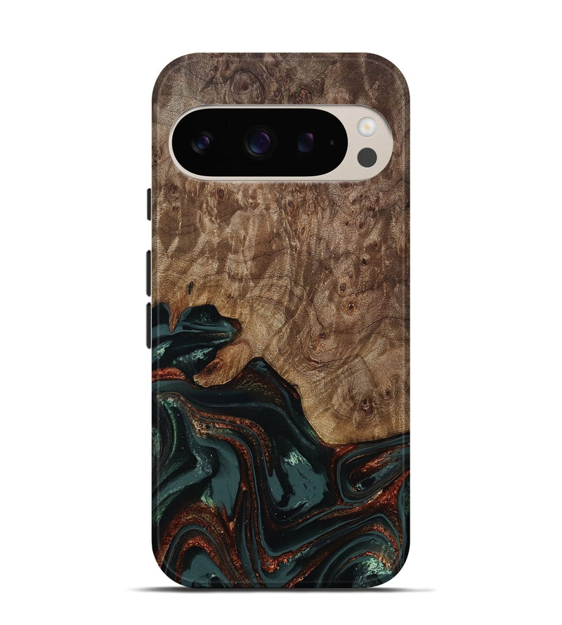 Pixel 9 Wood Live Edge Phone Case - Jaliyah (Green, 809290)