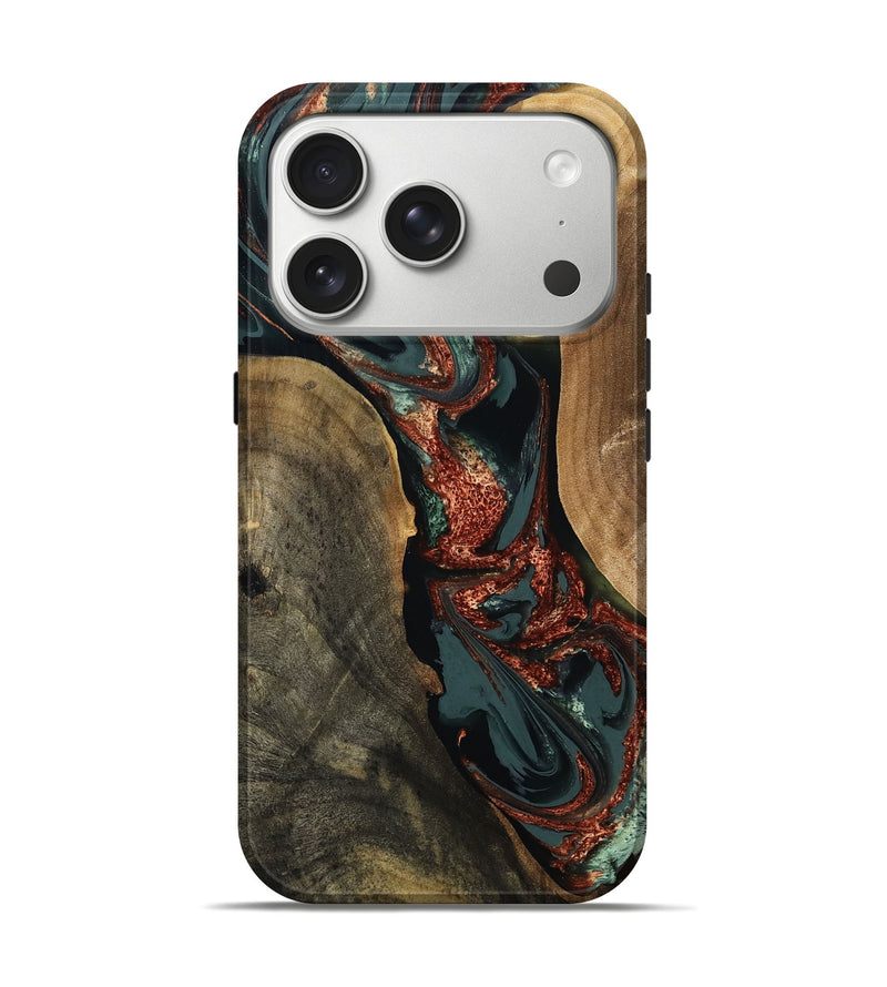 iPhone 17 Pro Wood Live Edge Phone Case - Taliyah (Green, 809291)