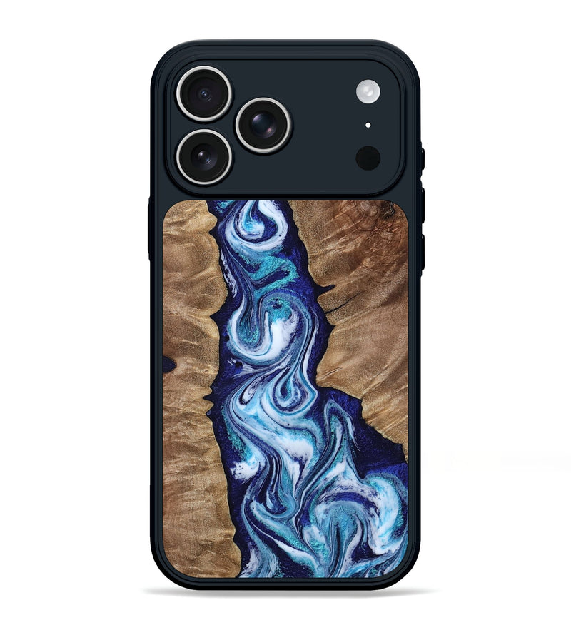 iPhone 17 Pro Max Wood Phone Case - Azul (Blue, 809313)