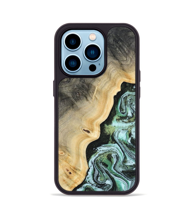 iPhone 14 Pro Wood Phone Case - Emile (Green, 809314)