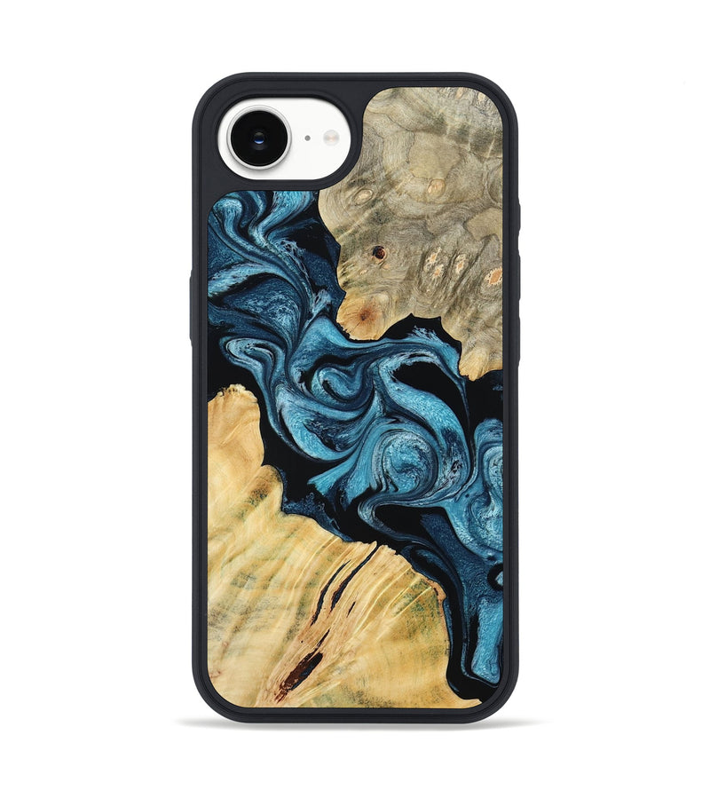 iPhone 16e Wood Phone Case - Tempie (Blue, 809344)