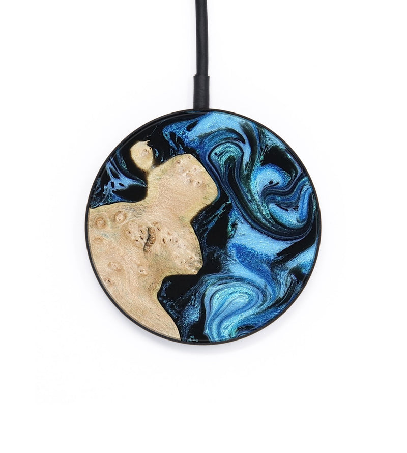 Circle Wood Wireless Charger - Jaclyn (Blue, 809345)