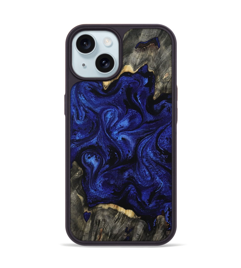 iPhone 15 Wood Phone Case - Ernest (Blue, 809350)