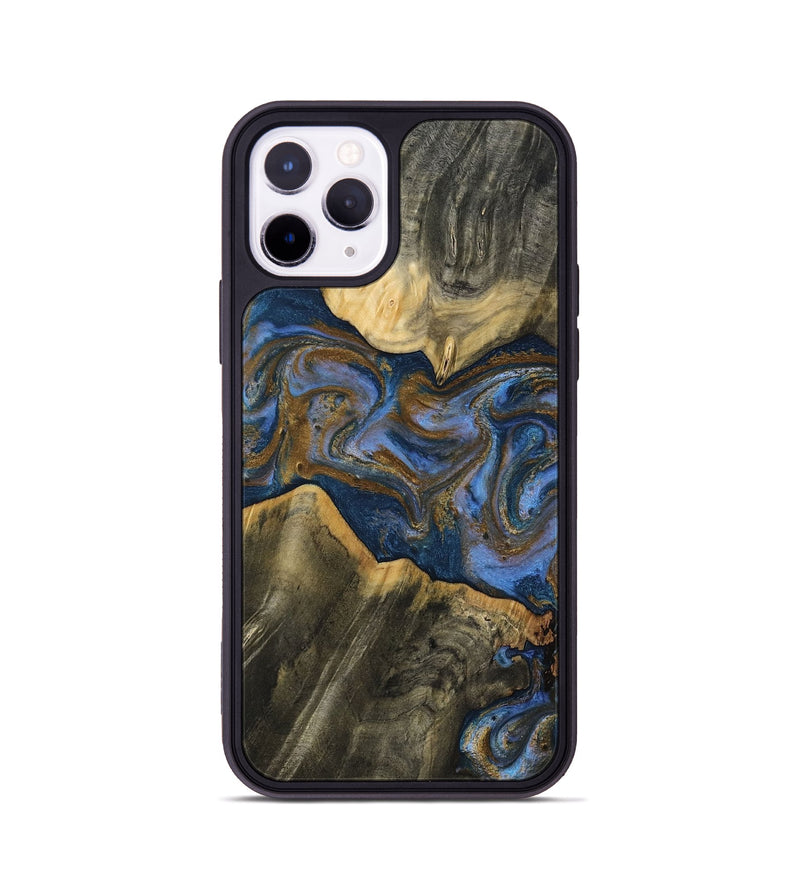 iPhone 11 Pro Wood Phone Case - Lance (Teal & Gold, 809406)