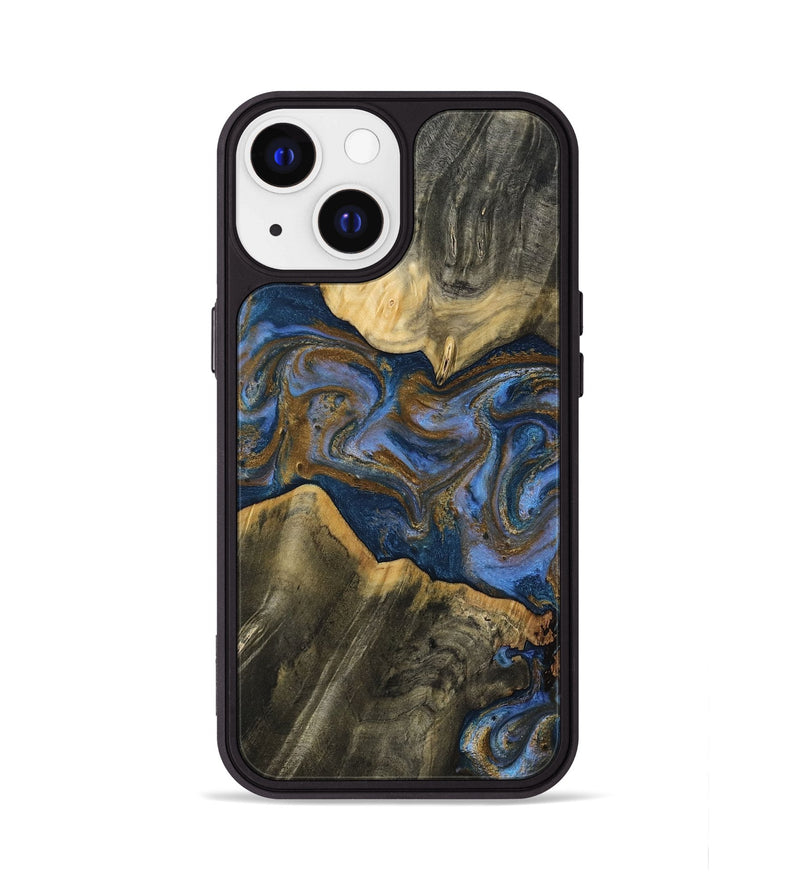 iPhone 13 Wood Phone Case - Lance (Teal & Gold, 809406)