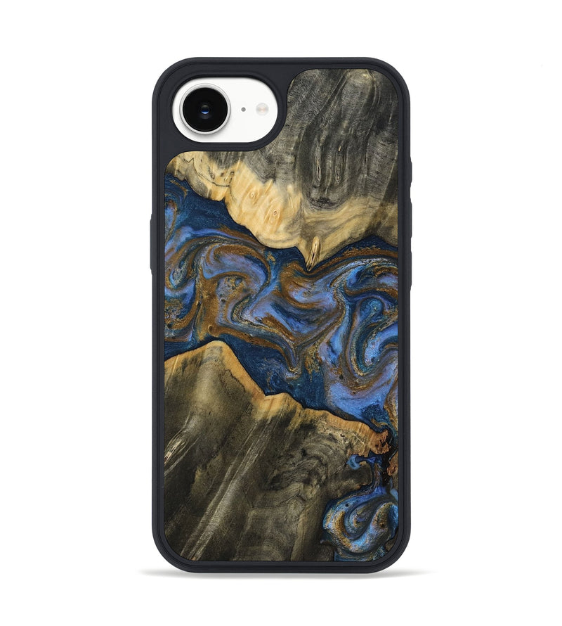 iPhone 16e Wood Phone Case - Lance (Teal & Gold, 809406)