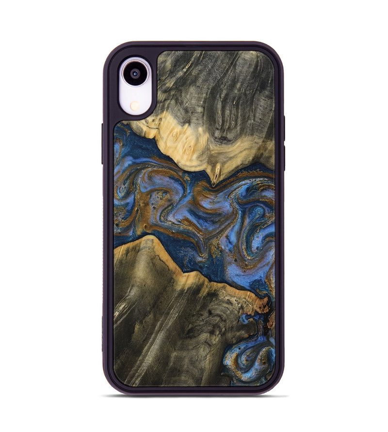 iPhone Xr Wood Phone Case - Lance (Teal & Gold, 809406)