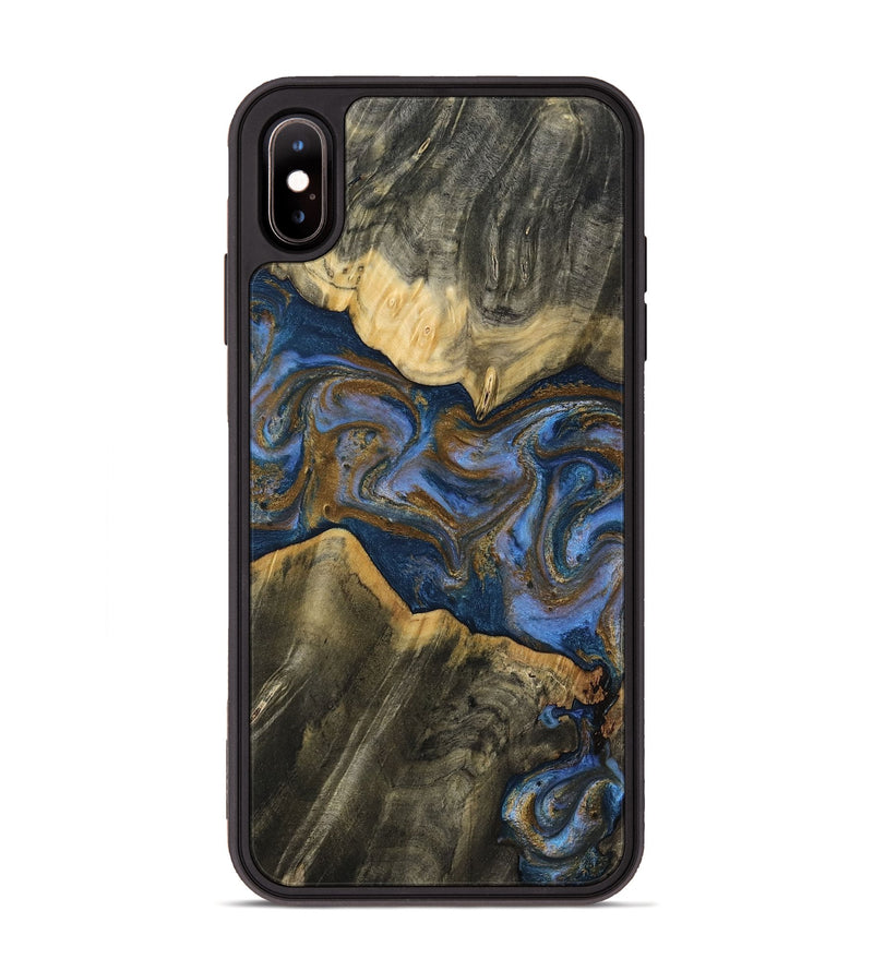 iPhone Xs Max Wood Phone Case - Lance (Teal & Gold, 809406)
