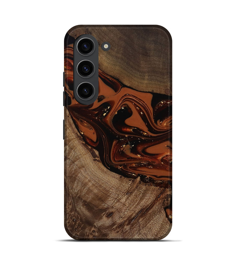 Galaxy S23 Wood Live Edge Phone Case - Mertie (Red, 809434)