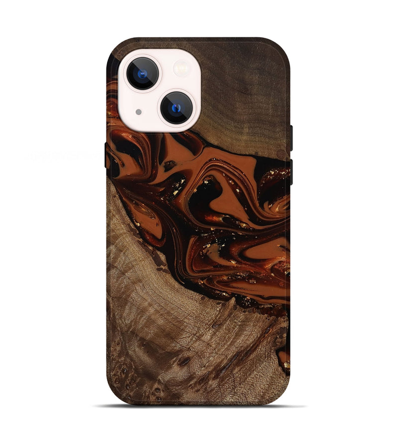 iPhone 13 Wood Live Edge Phone Case - Mertie (Red, 809434)