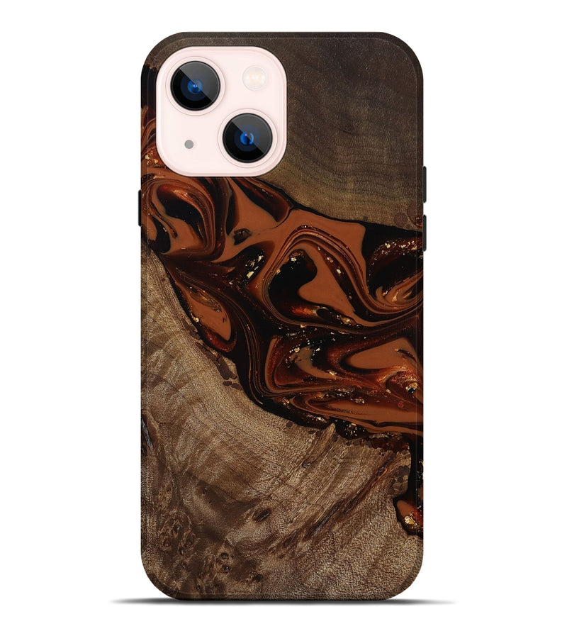 iPhone 14 Plus Wood Live Edge Phone Case - Mertie (Red, 809434)