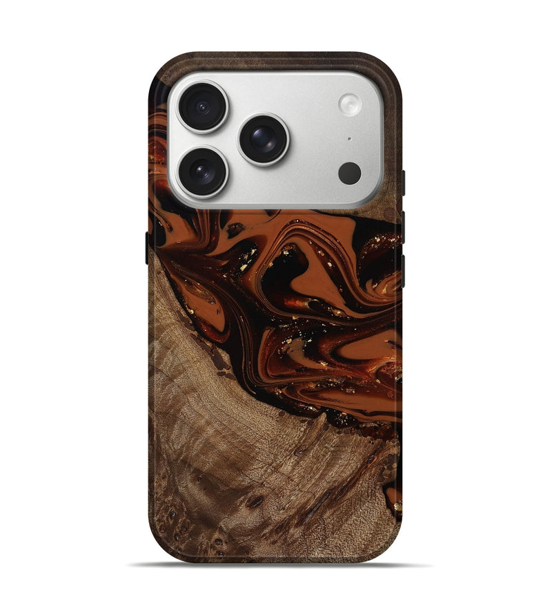 iPhone 17 Pro Wood Live Edge Phone Case - Mertie (Red, 809434)