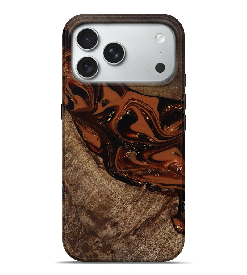 iPhone 18 Pro Max Wood Live Edge Phone Case - Mertie (Red, 809434)