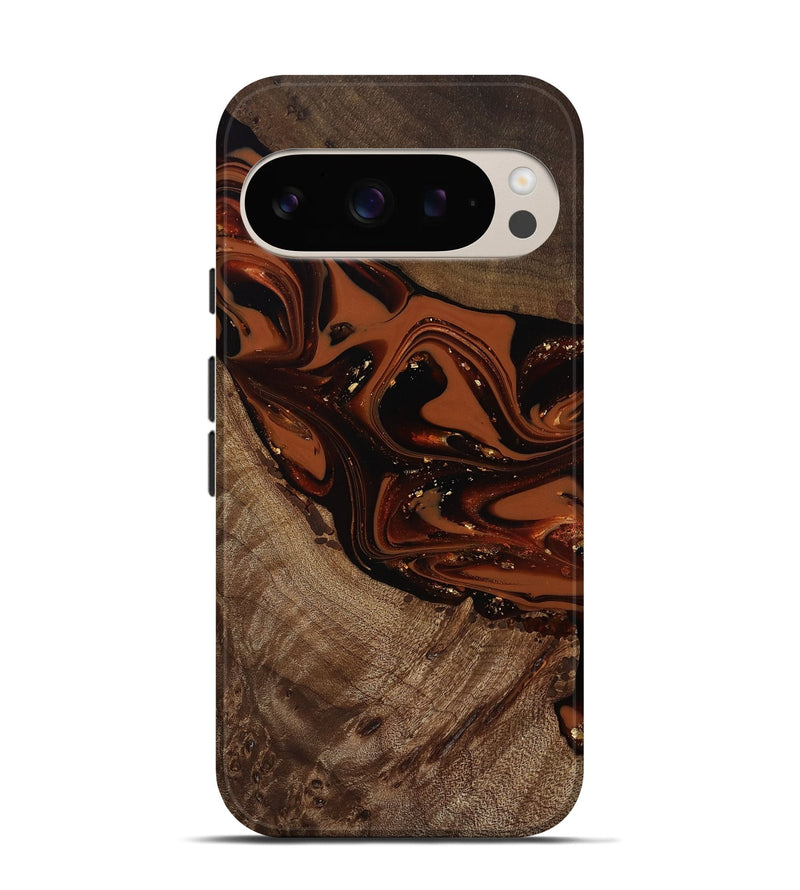 Pixel 9 Wood Live Edge Phone Case - Mertie (Red, 809434)