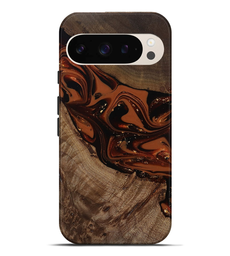 Pixel 9 Pro XL Wood Live Edge Phone Case - Mertie (Red, 809434)
