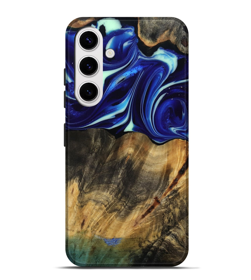 Galaxy S25 Plus Wood Live Edge Phone Case - Vernice (Blue, 809439)