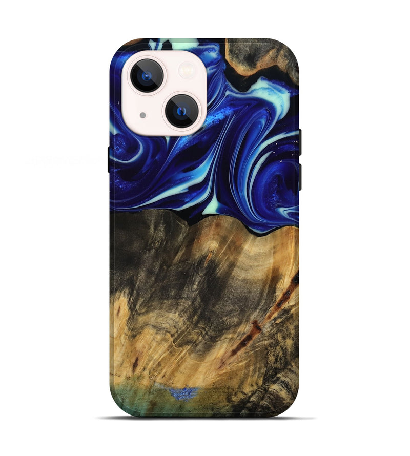 iPhone 13 Wood Live Edge Phone Case - Vernice (Blue, 809439)