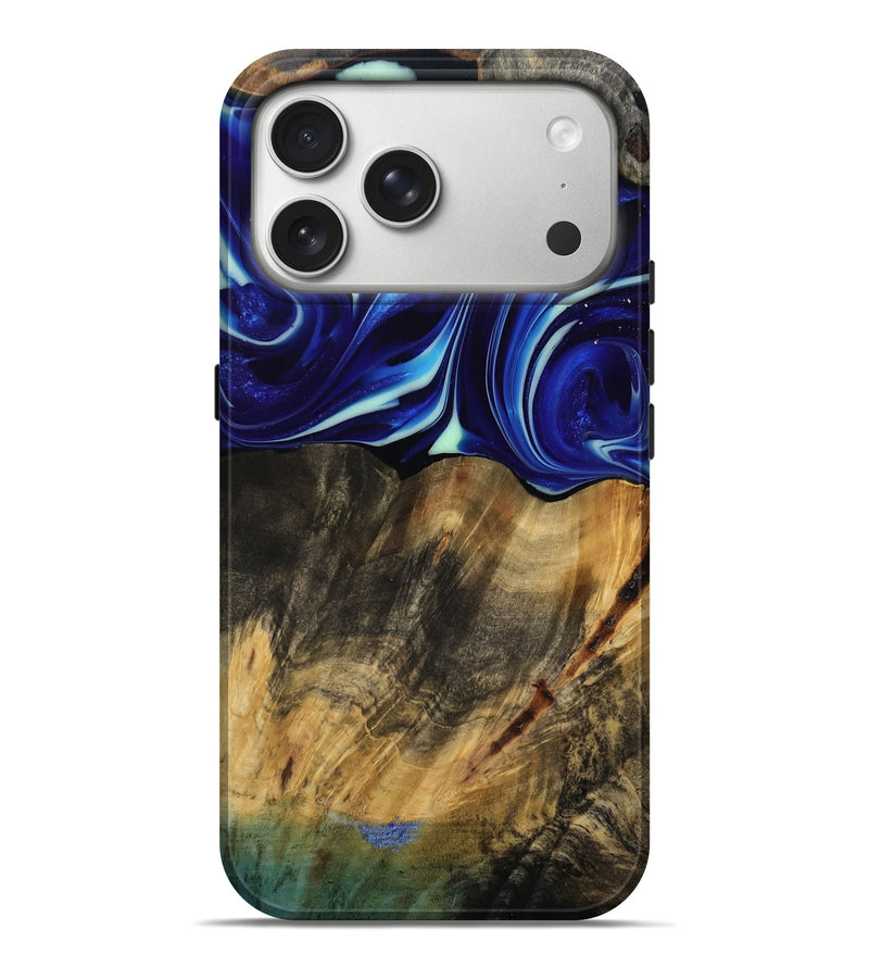 iPhone 17 Pro Max Wood Live Edge Phone Case - Vernice (Blue, 809439)