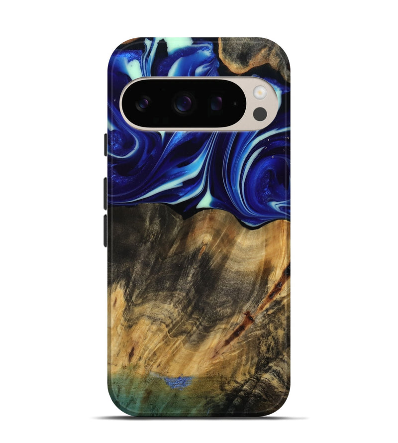 Pixel 10 Pro Wood Live Edge Phone Case - Vernice (Blue, 809439)