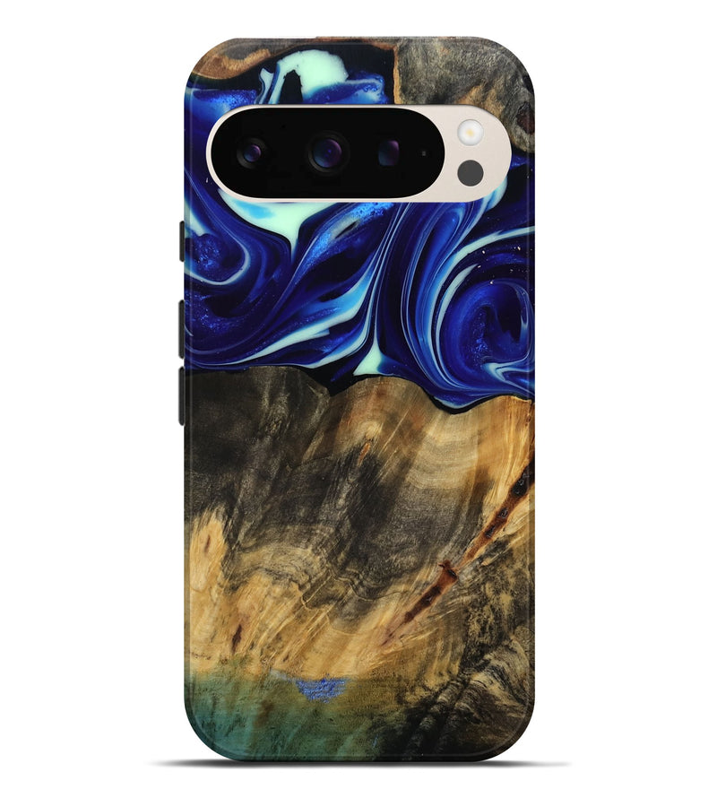 Pixel 9 Pro XL Wood Live Edge Phone Case - Vernice (Blue, 809439)