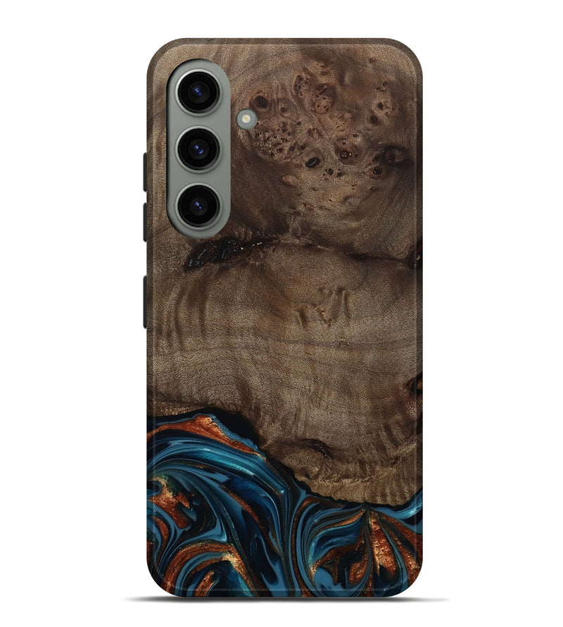 Galaxy S24 Plus Wood Live Edge Phone Case - Skyler (Teal & Gold, 809440)