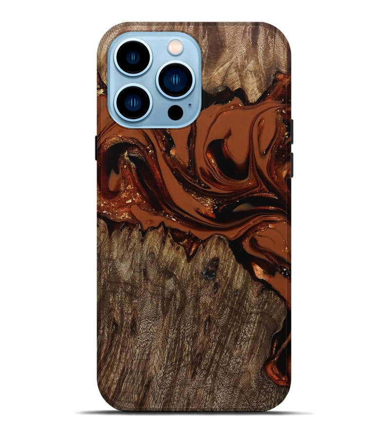 iPhone 14 Pro Max Wood Live Edge Phone Case - Jaycee (Red, 809441)