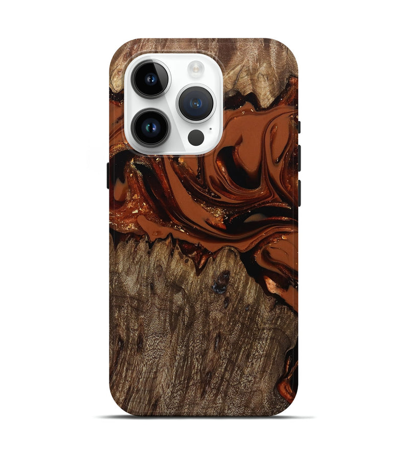 iPhone 15 Pro Wood Live Edge Phone Case - Jaycee (Red, 809441)