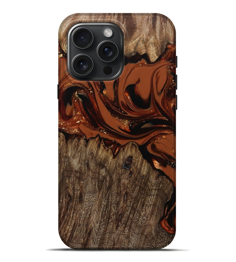 iPhone 16 Pro Max Wood Live Edge Phone Case - Jaycee (Red, 809441)