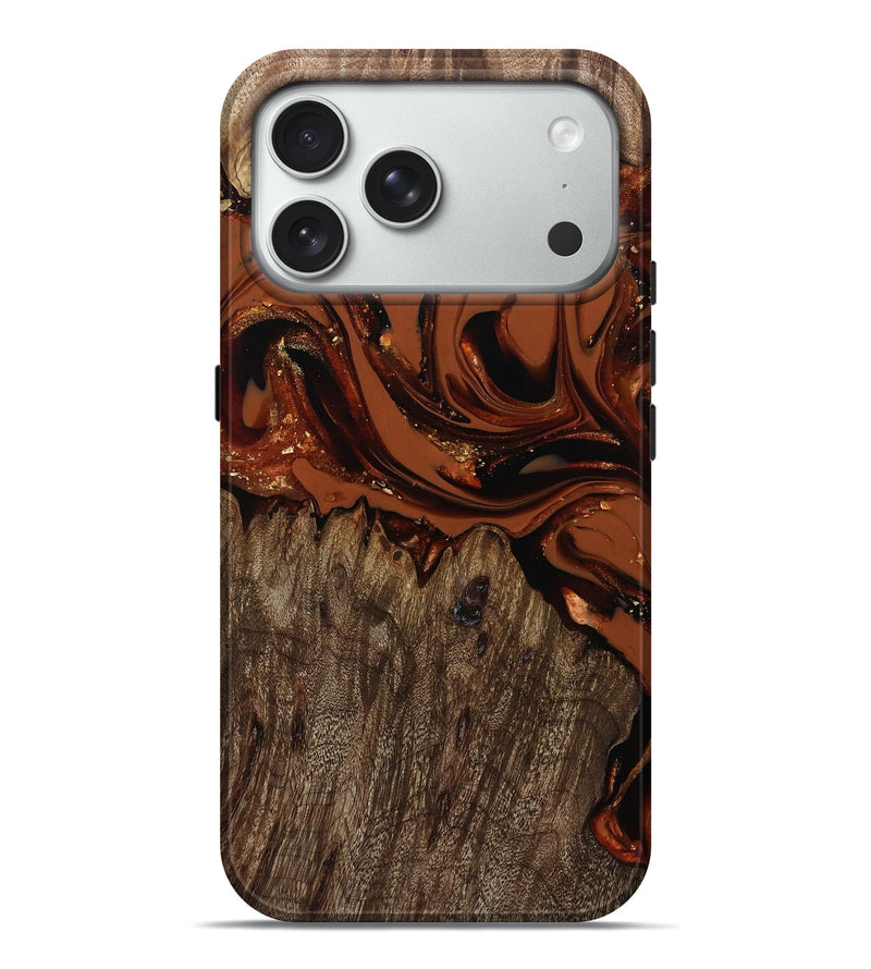 iPhone 18 Pro Max Wood Live Edge Phone Case - Jaycee (Red, 809441)