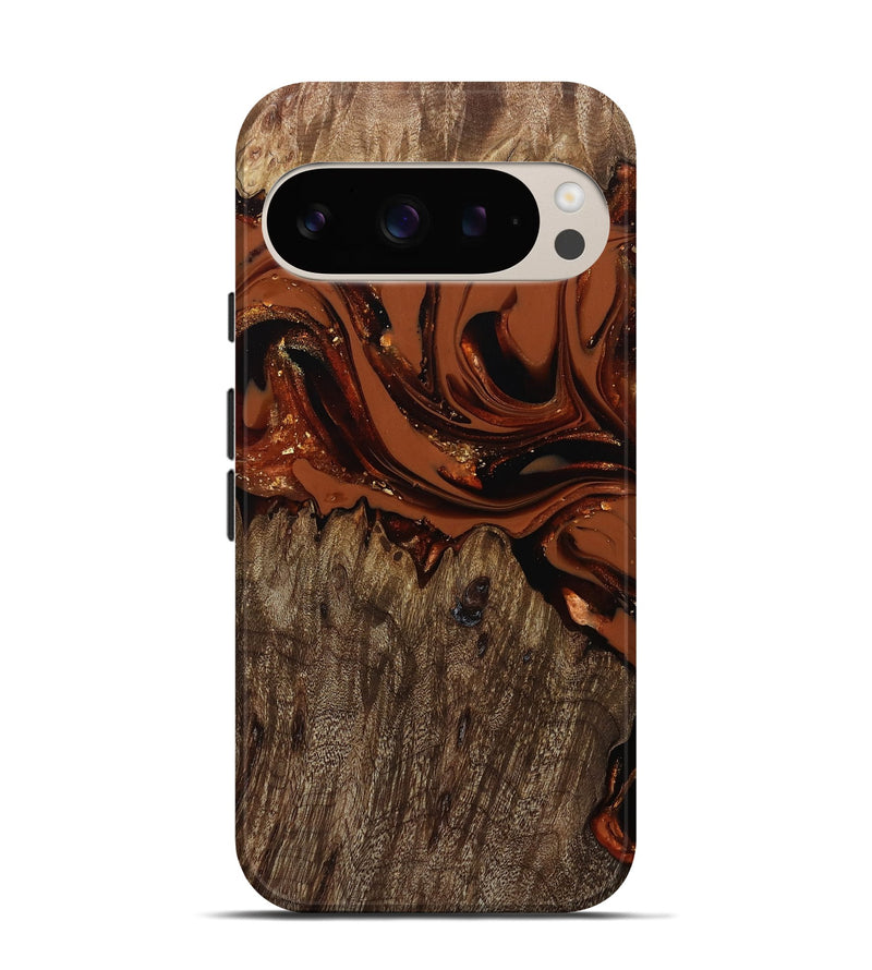 Pixel 9 Wood Live Edge Phone Case - Jaycee (Red, 809441)