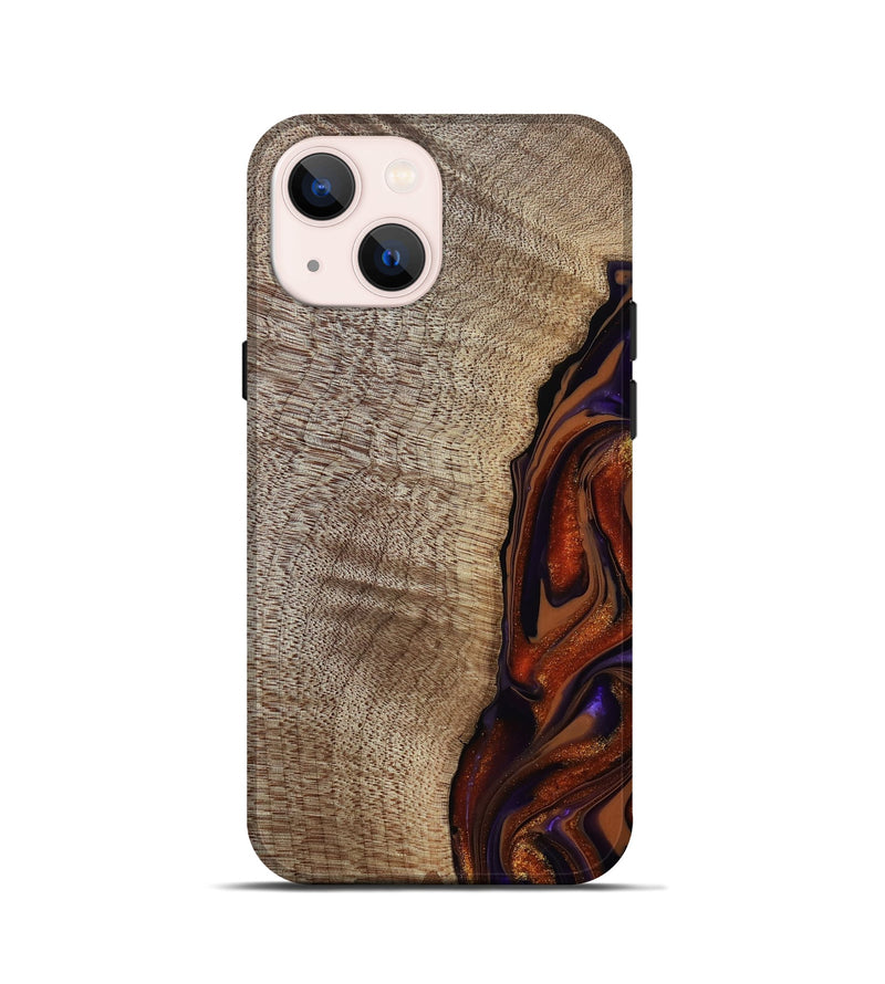 iPhone 13 mini Wood Live Edge Phone Case - Uriel (Red, 809445)