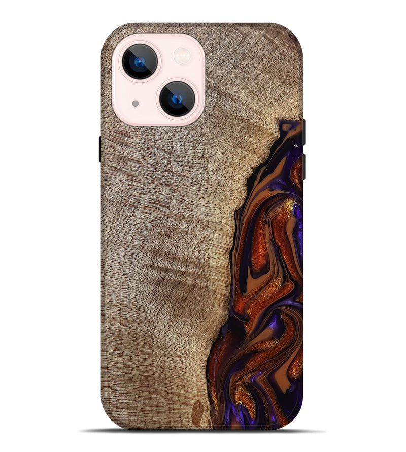 iPhone 14 Plus Wood Live Edge Phone Case - Uriel (Red, 809445)