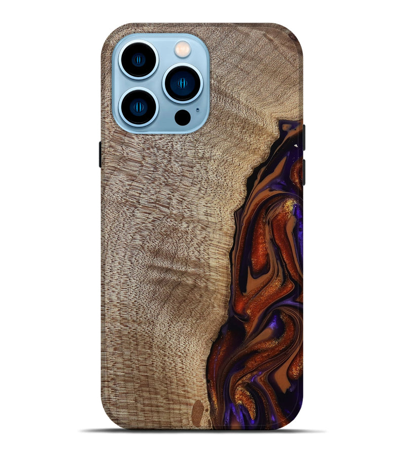 iPhone 14 Pro Max Wood Live Edge Phone Case - Uriel (Red, 809445)