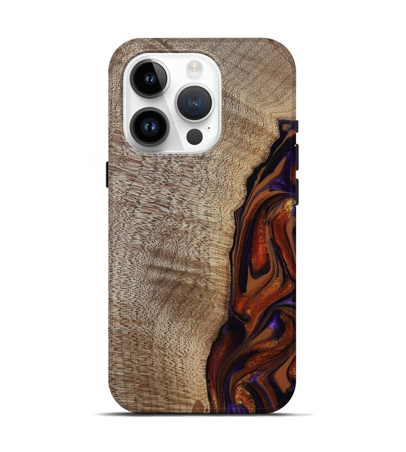 iPhone 15 Pro Wood Live Edge Phone Case - Uriel (Red, 809445)