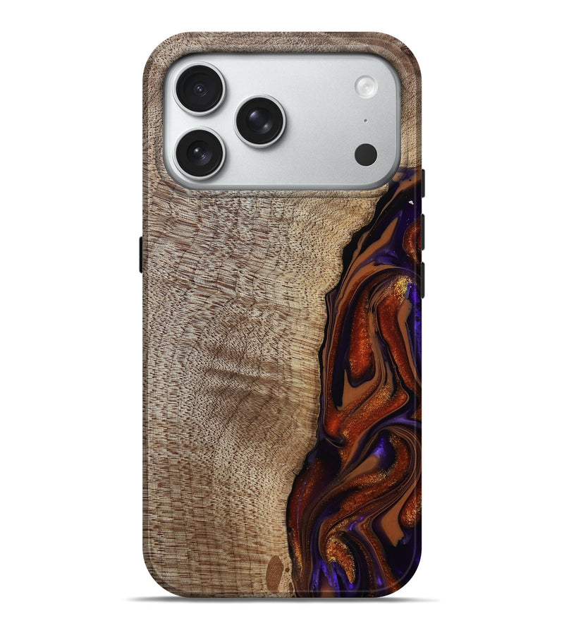 iPhone 18 Pro Max Wood Live Edge Phone Case - Uriel (Red, 809445)