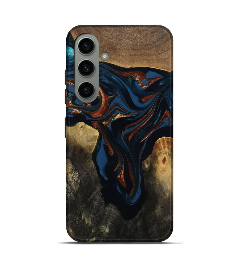 Galaxy S24 Wood Live Edge Phone Case - Phoebe (Teal & Gold, 809448)