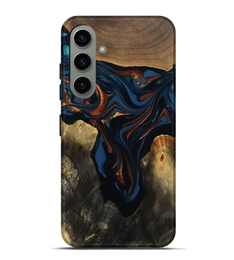 Galaxy S24 Plus Wood Live Edge Phone Case - Phoebe (Teal & Gold, 809448)