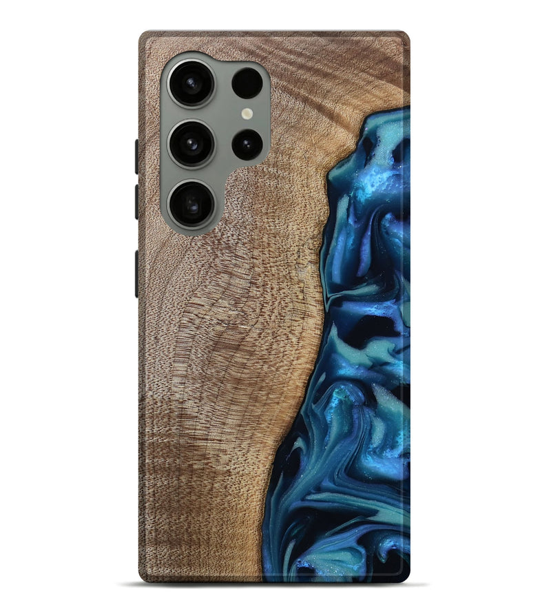 Galaxy S24 Ultra Wood Live Edge Phone Case - Uriel (Blue, 809455)