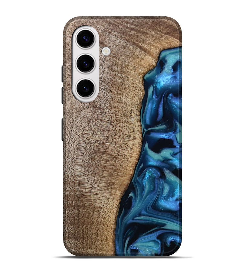 Galaxy S25 Plus Wood Live Edge Phone Case - Uriel (Blue, 809455)