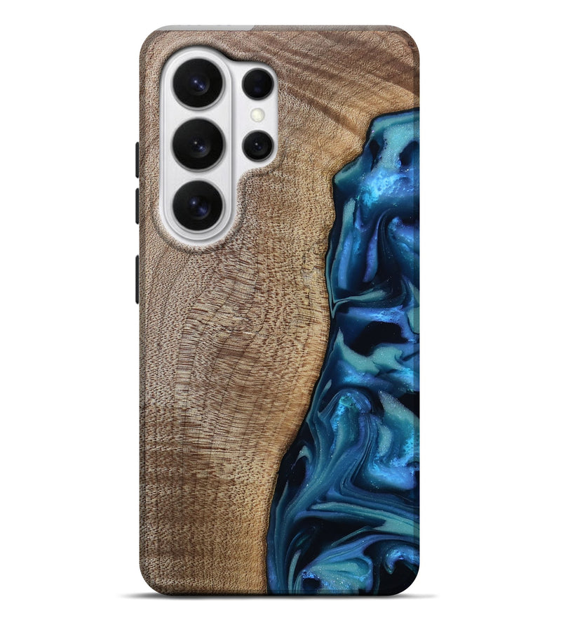Galaxy S26 Ultra Wood Live Edge Phone Case - Uriel (Blue, 809455)